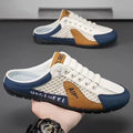 UrbanFlex Tênis masculinos casuais e confortáveis, calçados estilo half carrier para o verão de 2025, com sola macia, estilo beanie slip-on