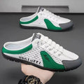 UrbanFlex Tênis masculinos casuais e confortáveis, calçados estilo half carrier para o verão de 2025, com sola macia, estilo beanie slip-on