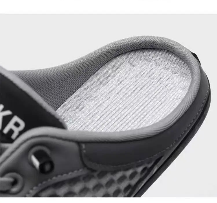 UrbanFlex Tênis masculinos casuais e confortáveis, calçados estilo half carrier para o verão de 2025, com sola macia, estilo beanie slip-on