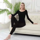 Conjunto de roupa íntima térmica sem rastros para mulheres, temperatura constante 2 peças