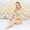 Conjunto de roupa íntima térmica sem rastros para mulheres, temperatura constante 2 peças